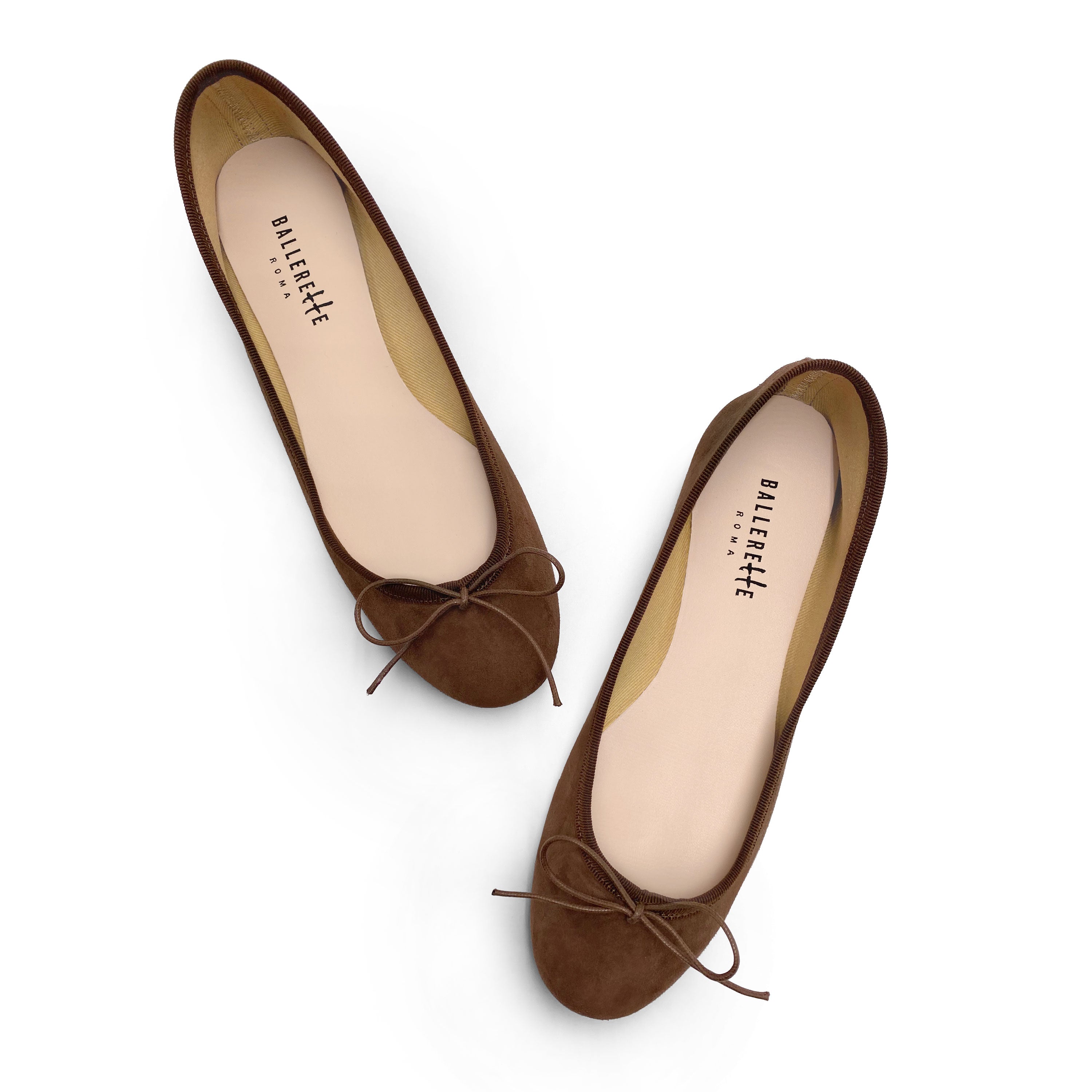 Ballerine in camoscio marrone scuro