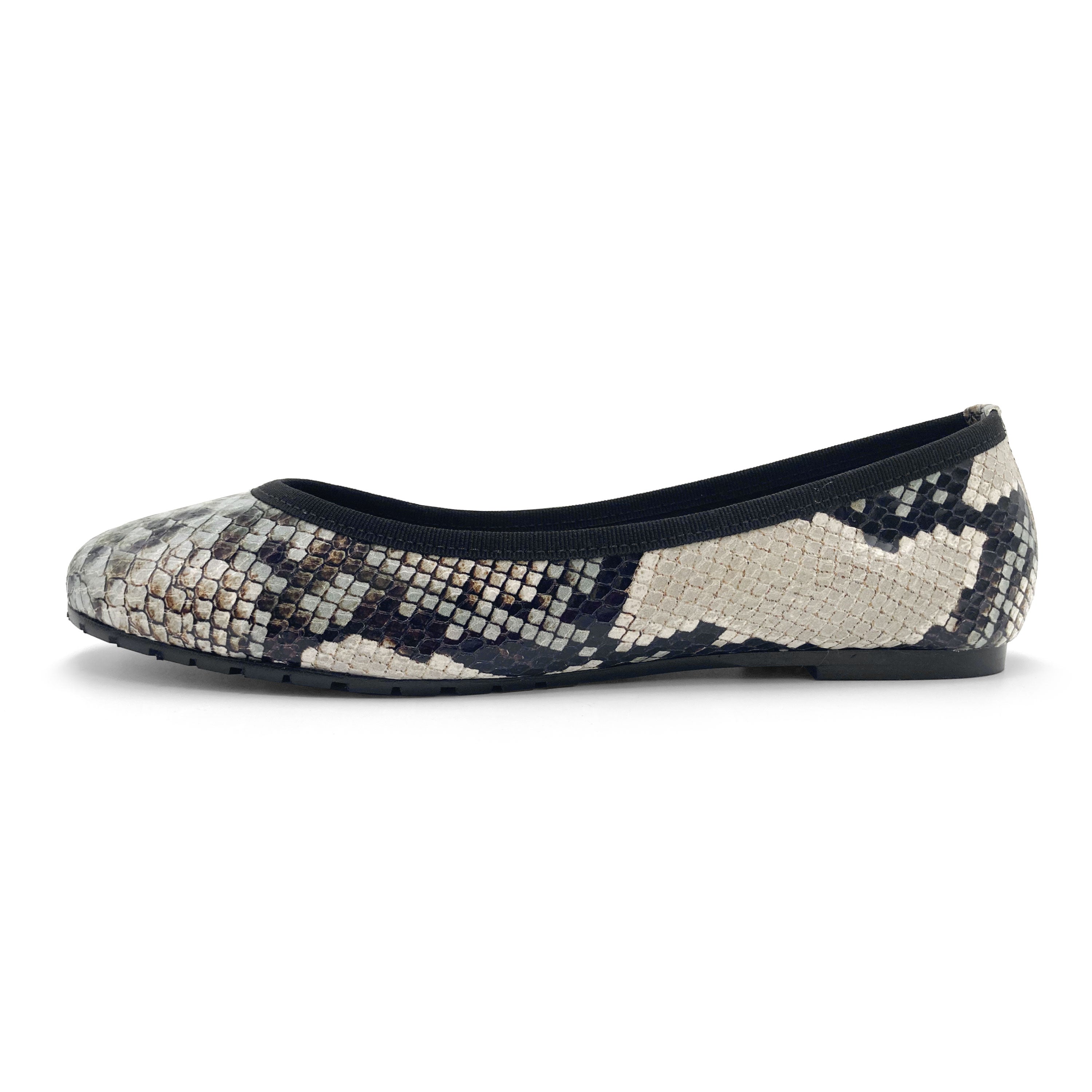 Ballerine animalier pitonate in pelle