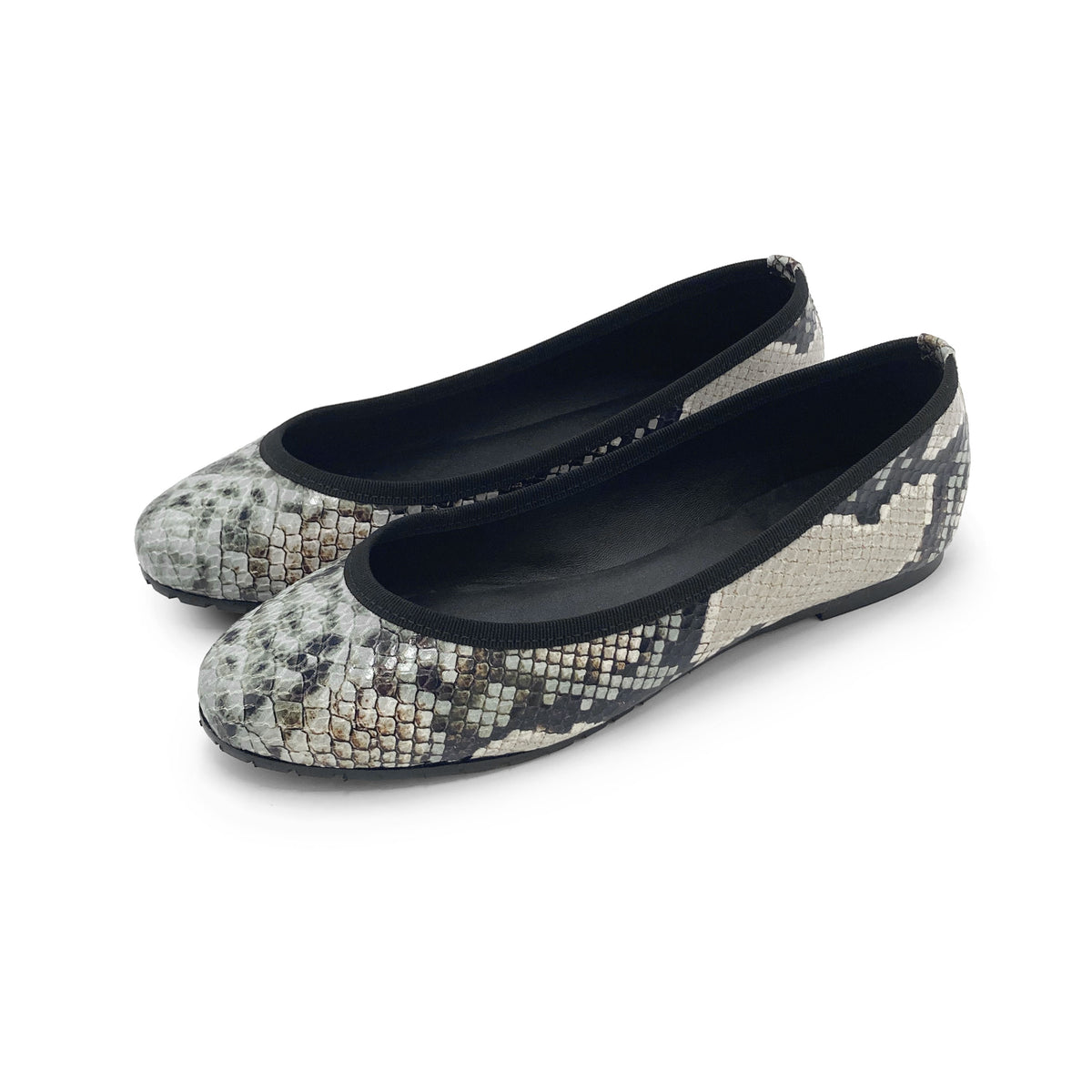 Ballerine animalier pitonate in pelle
