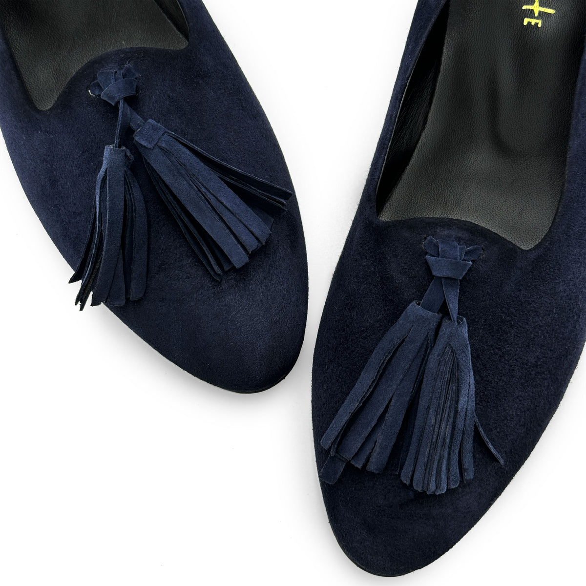 Mocassini donna blu con nappine