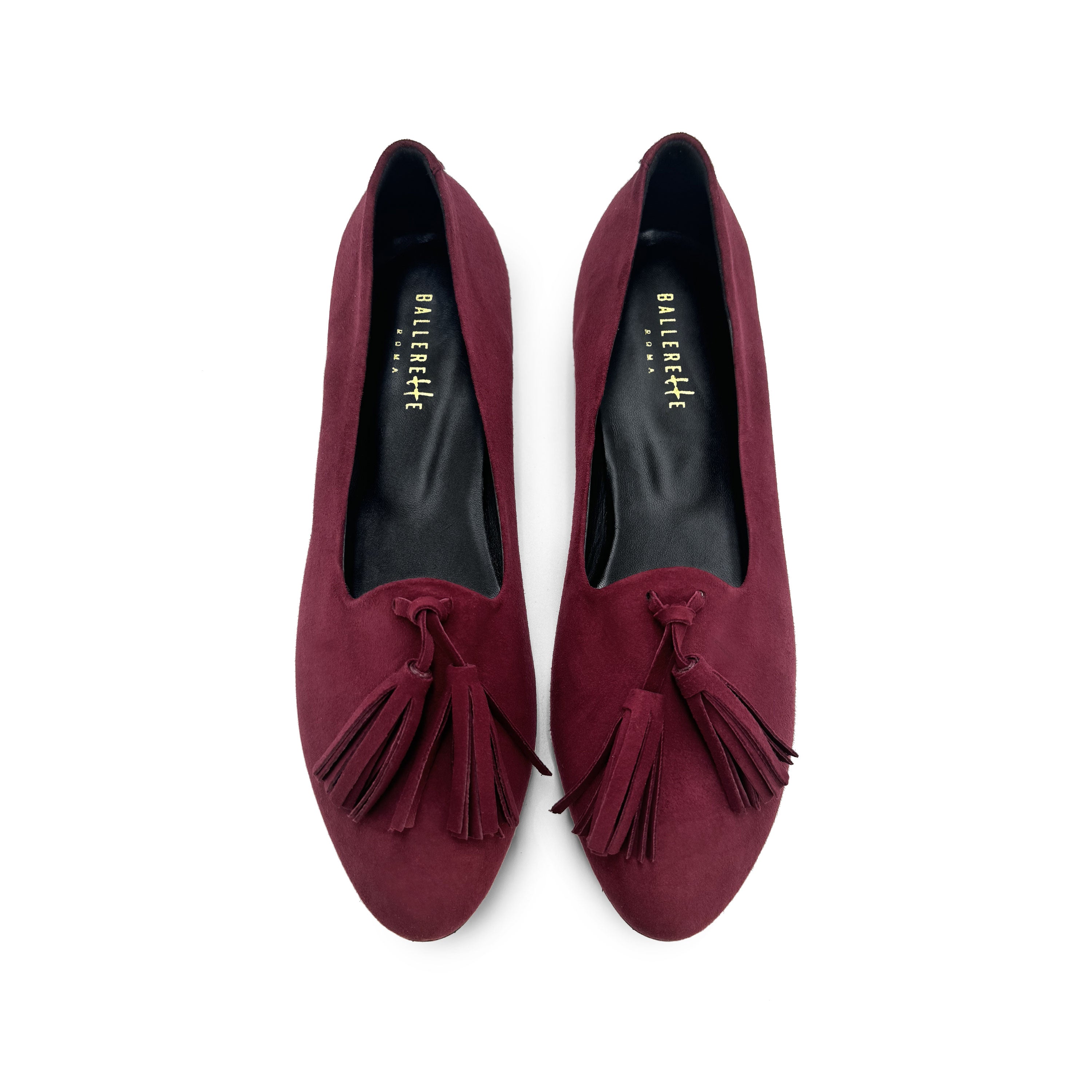 Mocassini donna bordeaux con nappine