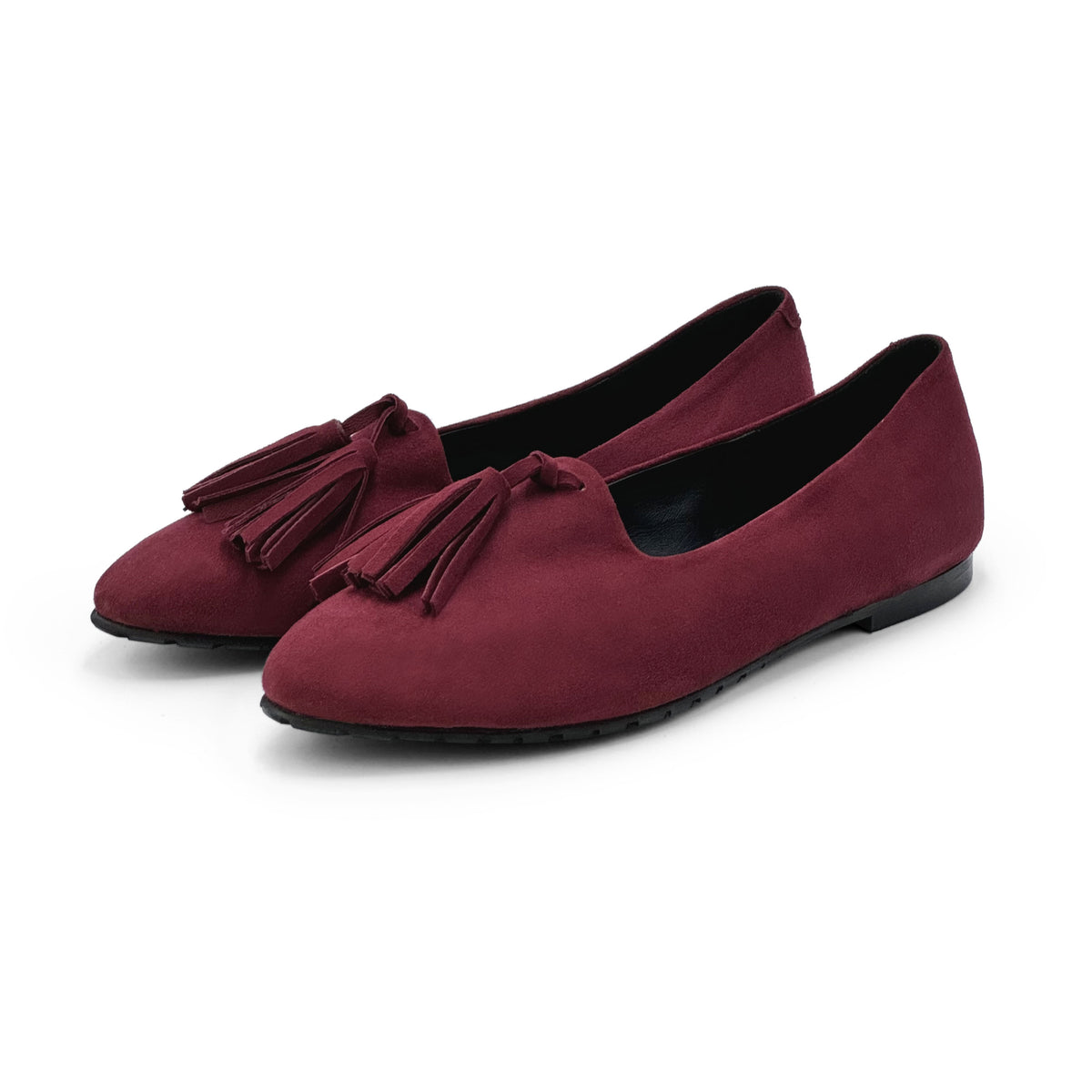 Mocassini donna bordeaux con nappine