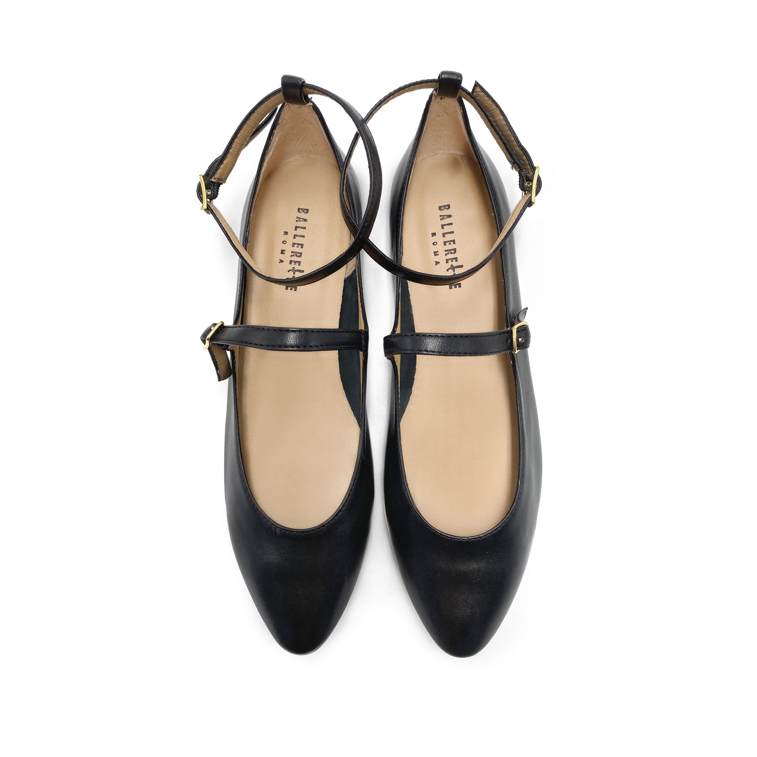 Ballerines Mary Jane noires avec brides