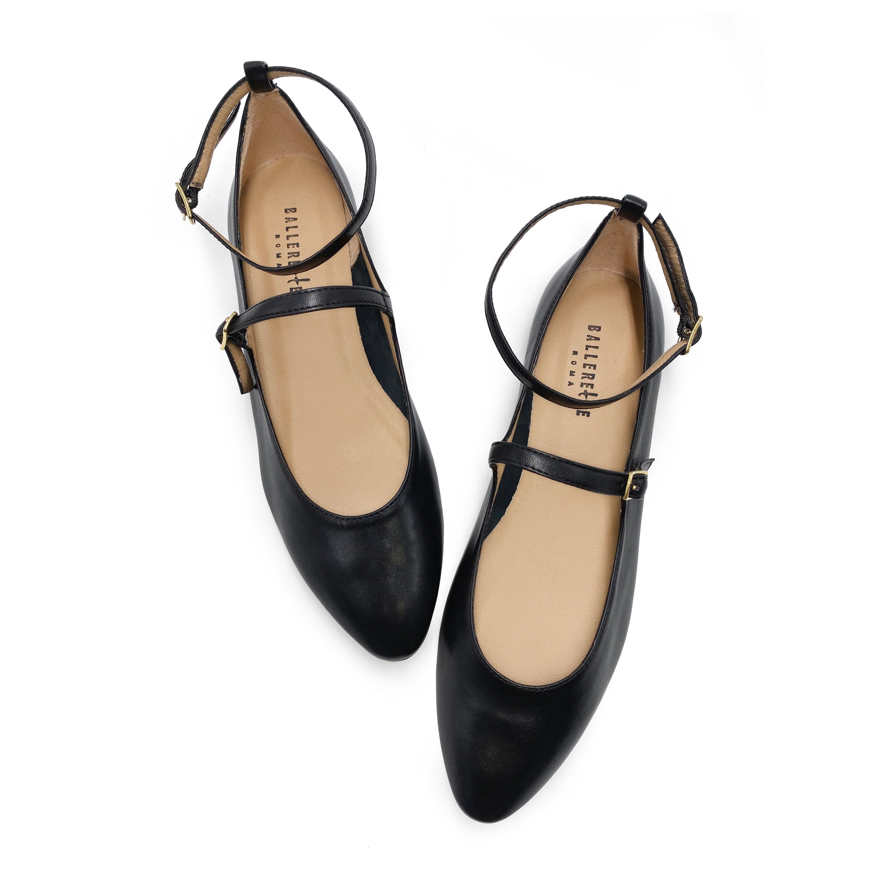 Ballerines Mary Jane noires avec brides