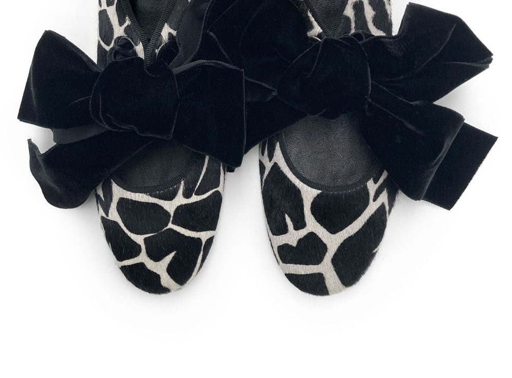 Scarpe donna animalier in cavallino maculato bianco e nero