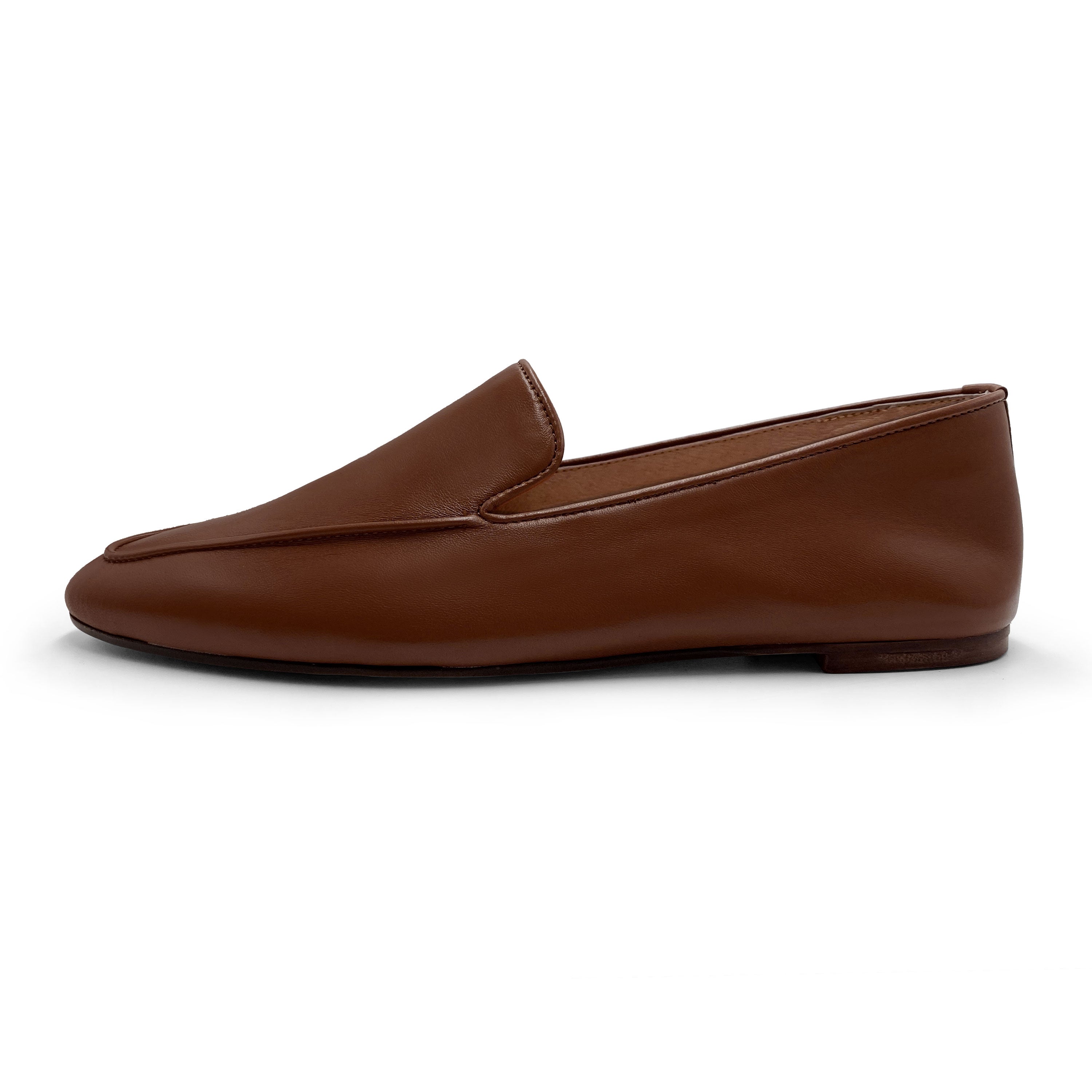Mocassini da donna marroni in pelle