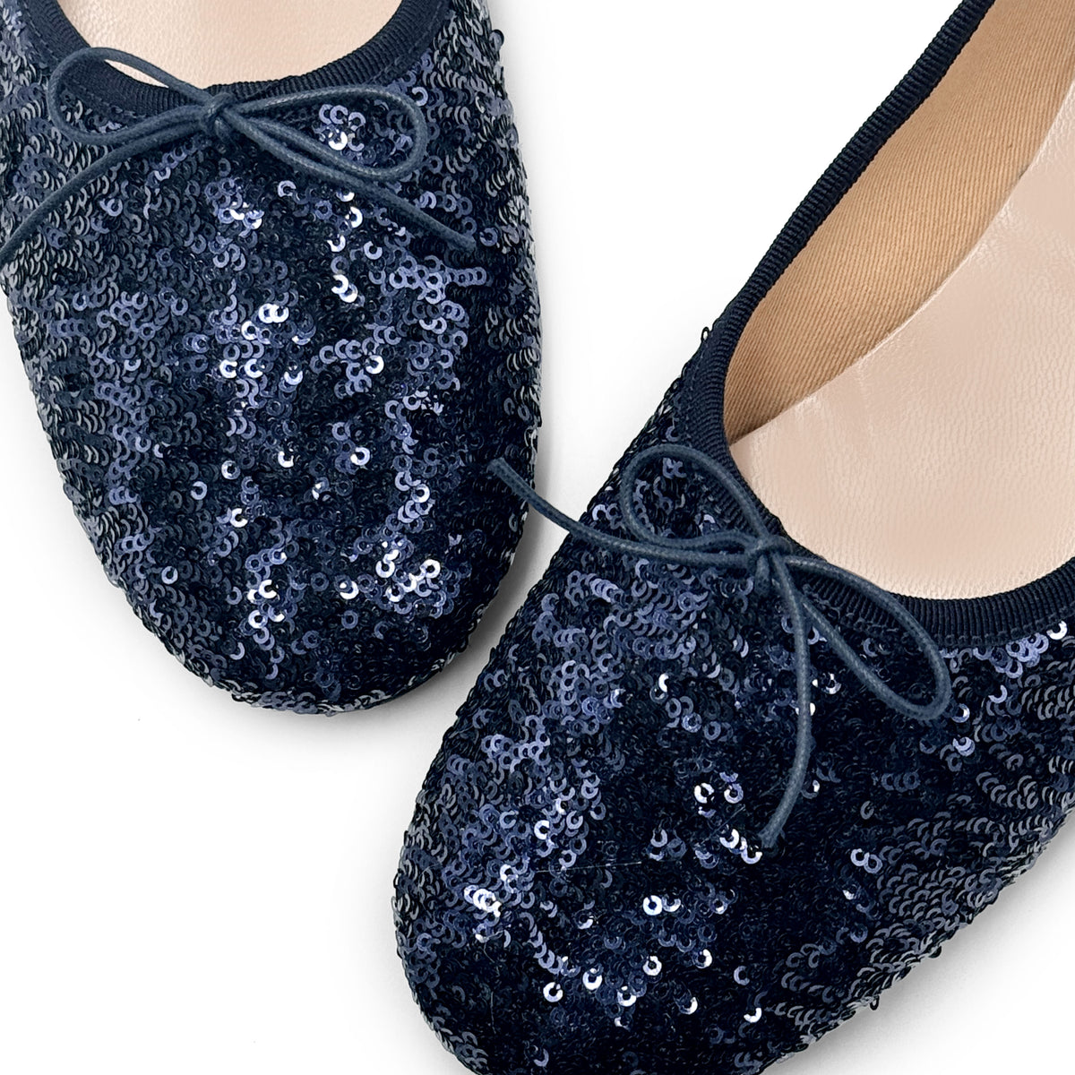 Ballerine accollate con paillettes blu