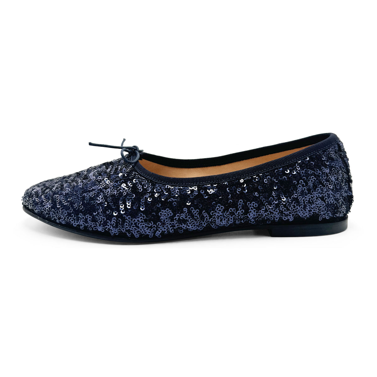 Ballerine accollate con paillettes blu