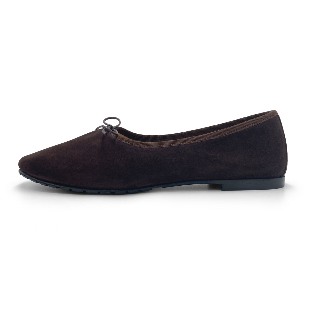 Dunkelbraune Damen "Glove" Ballerinas aus Wildleder
