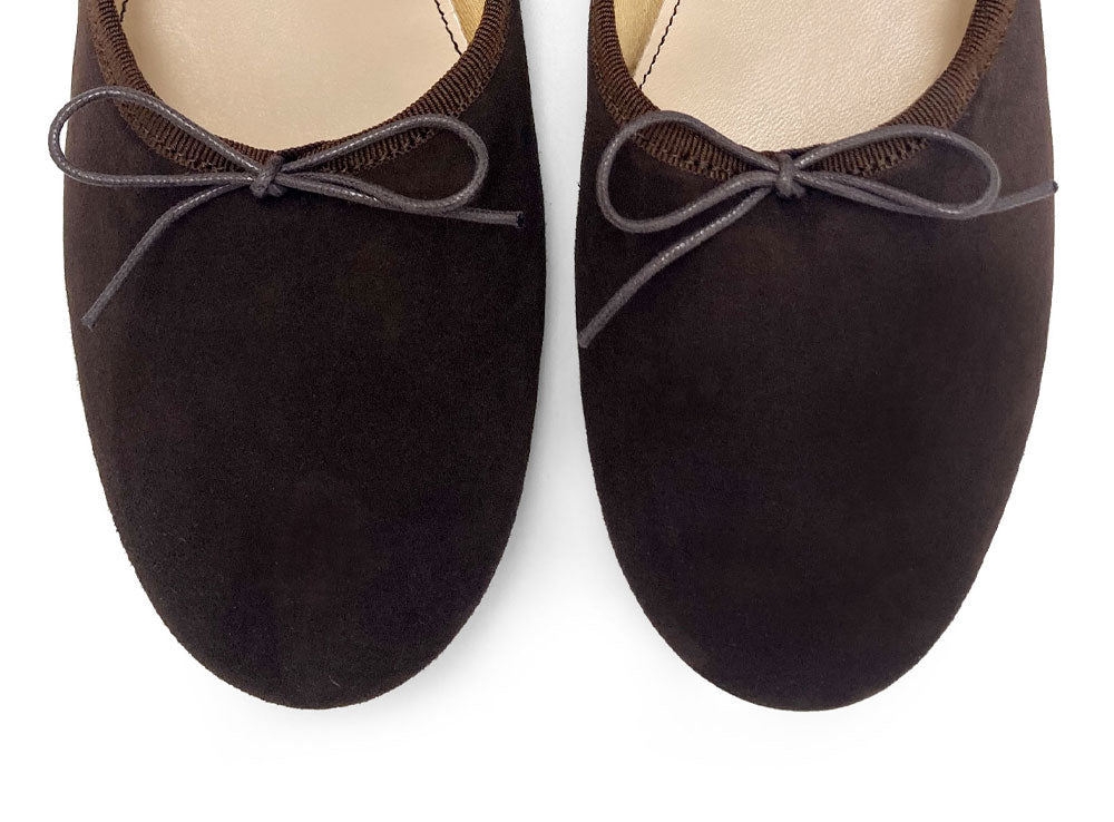 Dunkelbraune Damen "Glove" Ballerinas aus Wildleder

