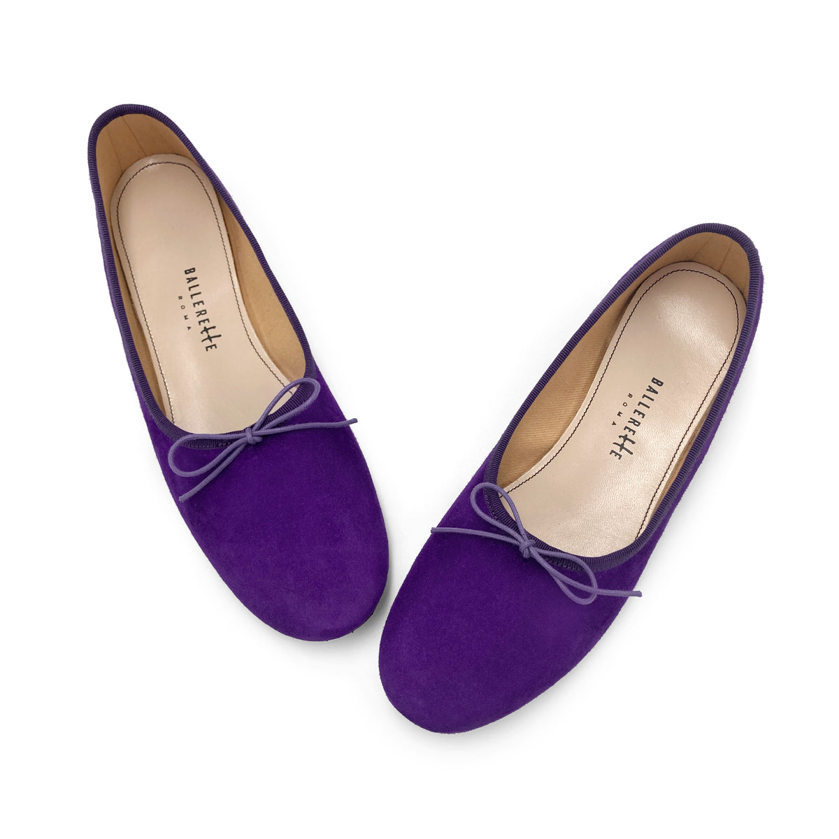 Bailarinas "glove shoes" de mujer violetas en ante