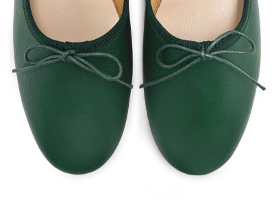 Ballerine "glove shoes" verdi accollate in pelle
