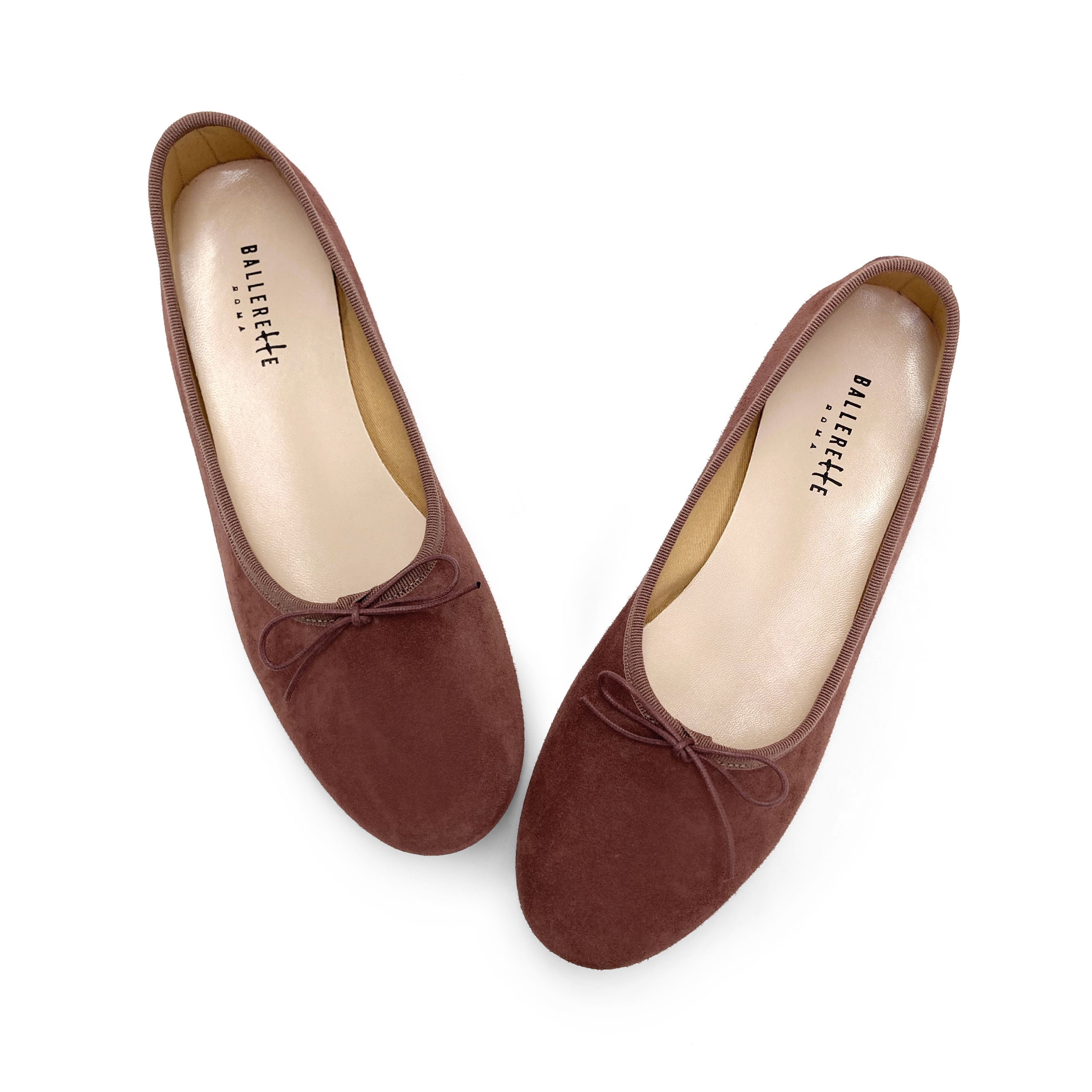 Ballerine "glove shoes" viola vino accollate in camoscio