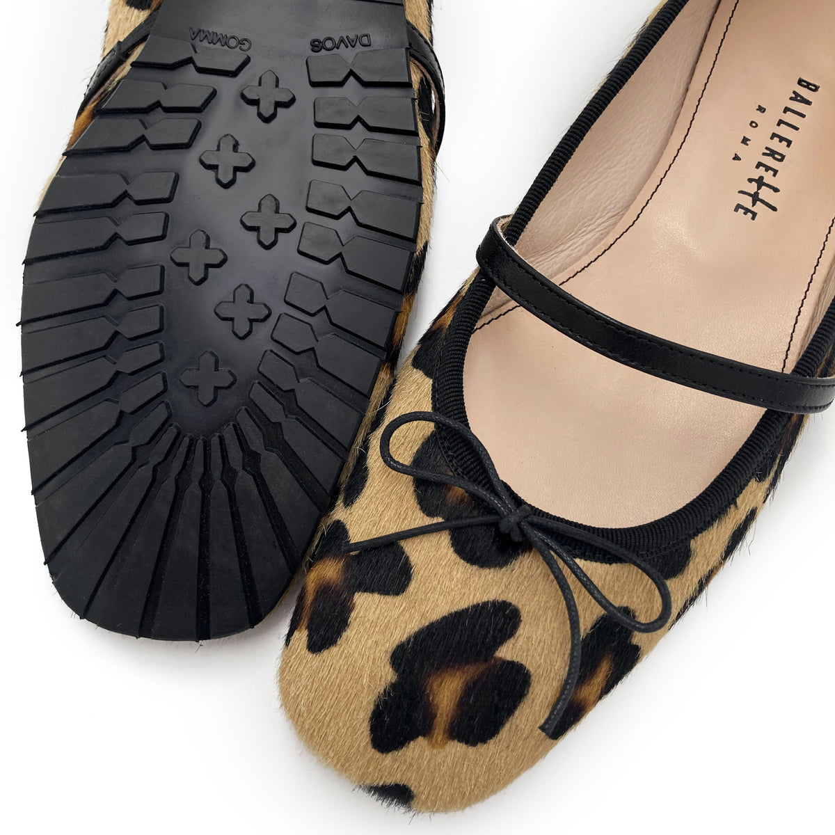 Ballerine Mary Jane in cavallino maculato animalier
