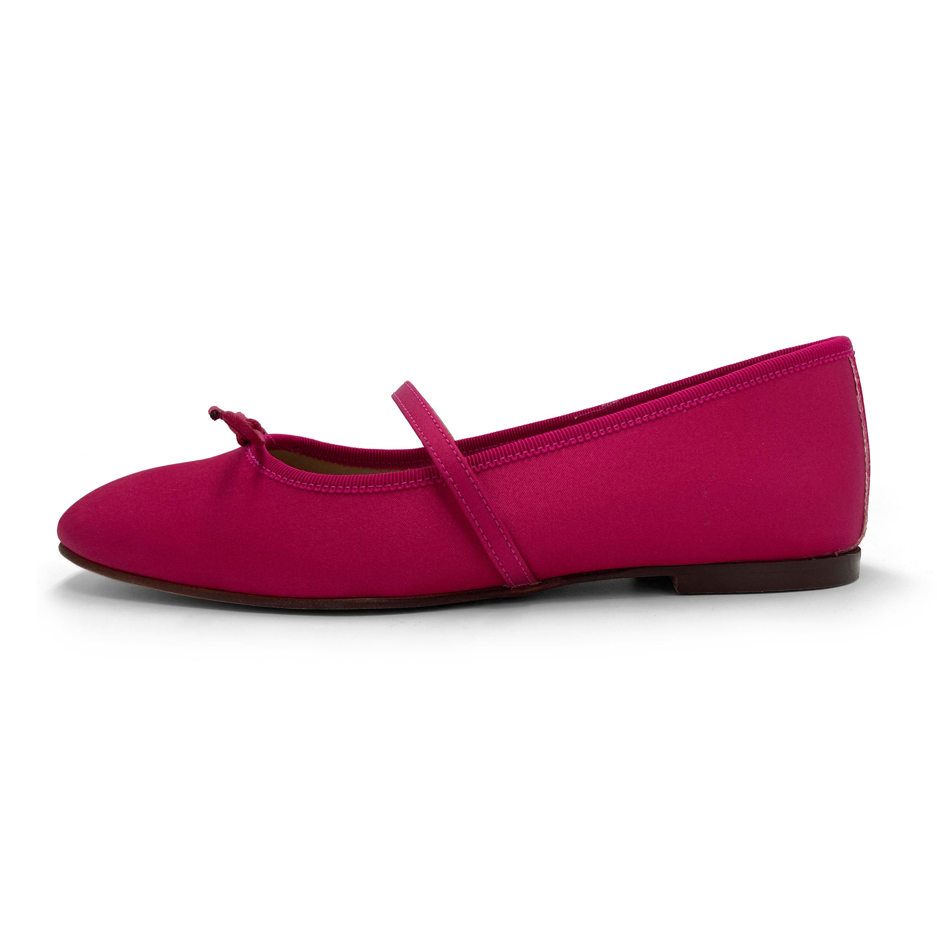 TT Go Green Collection - Ballerines Mary Jane en satin éco fuchsia