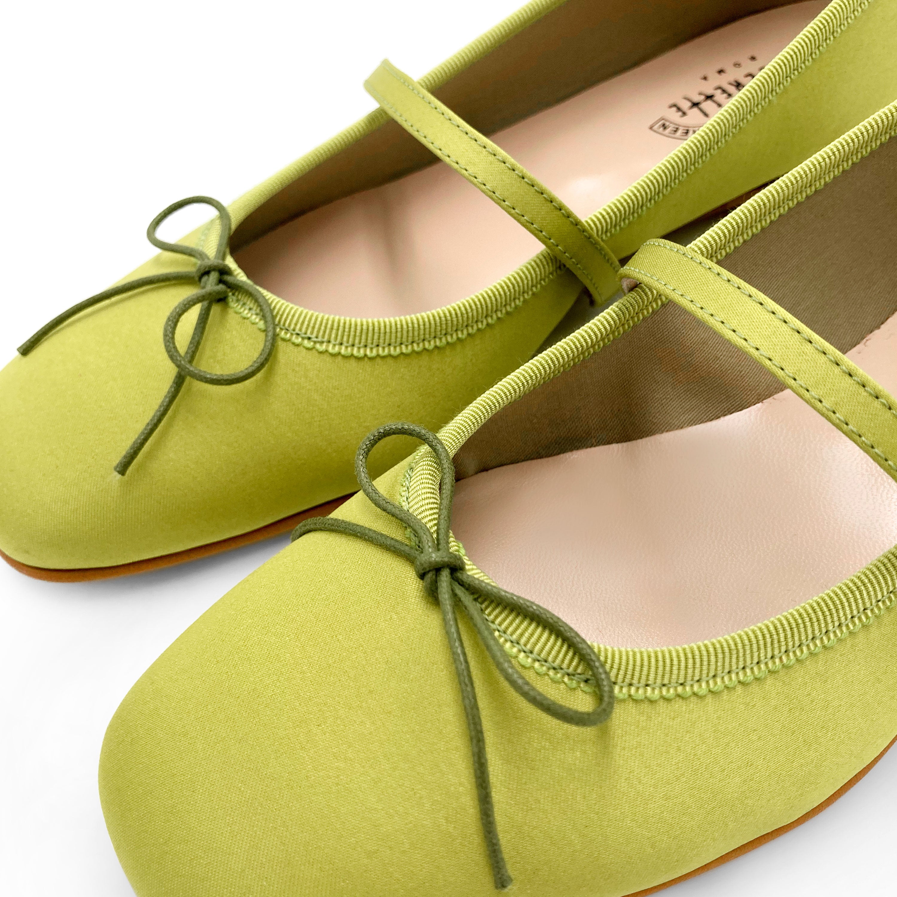 TT Go Green collection - ballerines Mary Jane en satin eco vert lime