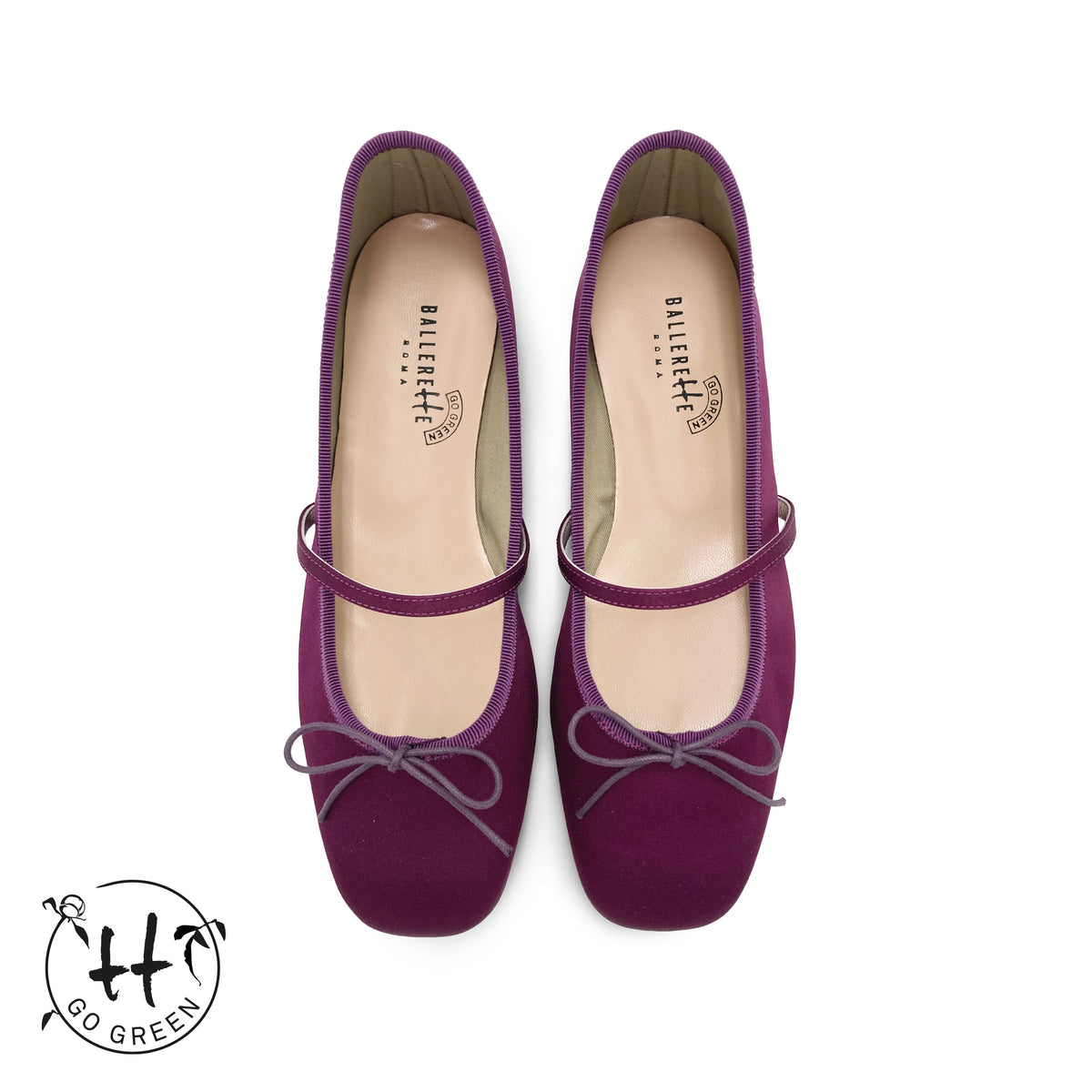 TT GO GREEN Collection - Ballerine Mary Jane fucsia in raso ECO