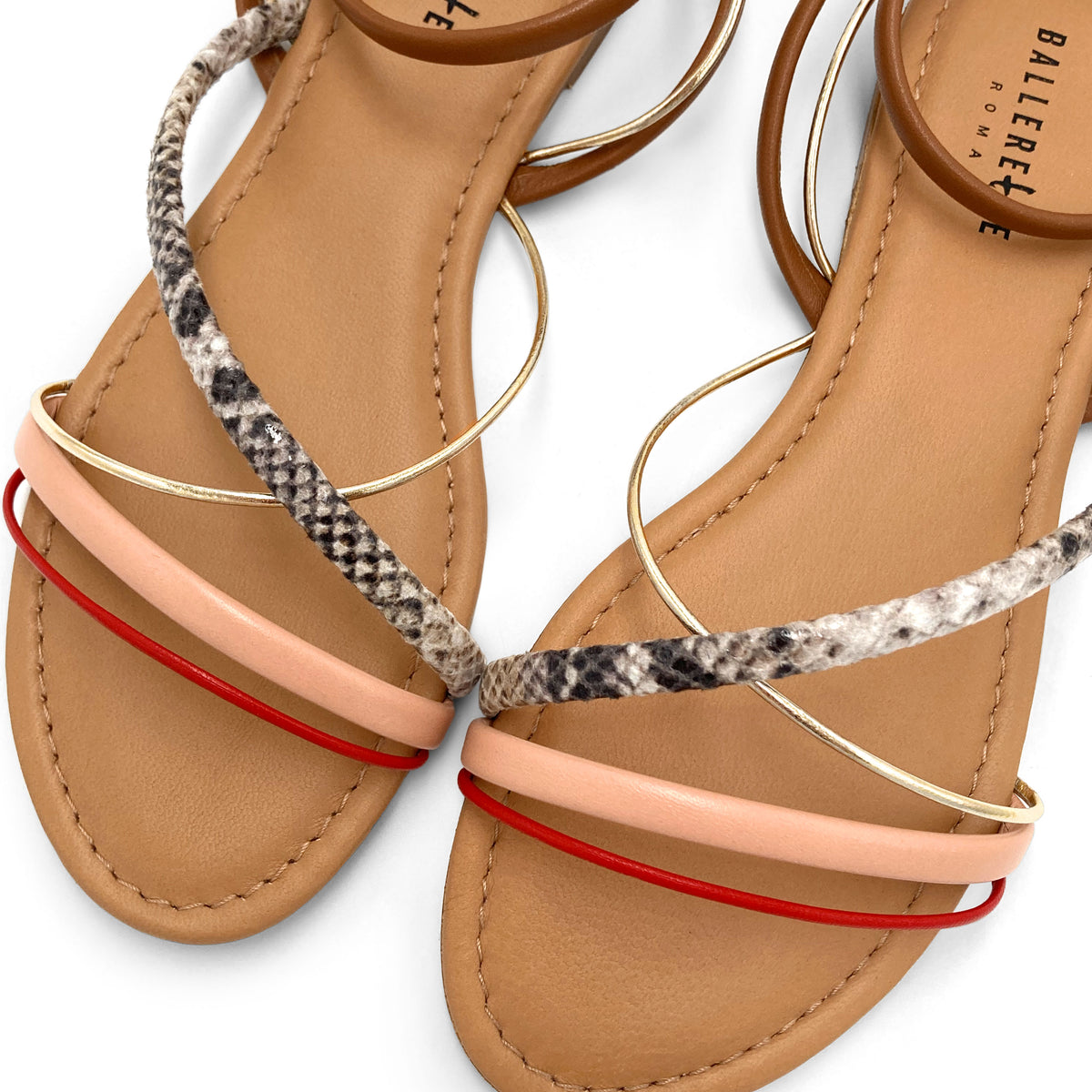 Multicolor woven leather women's sandals