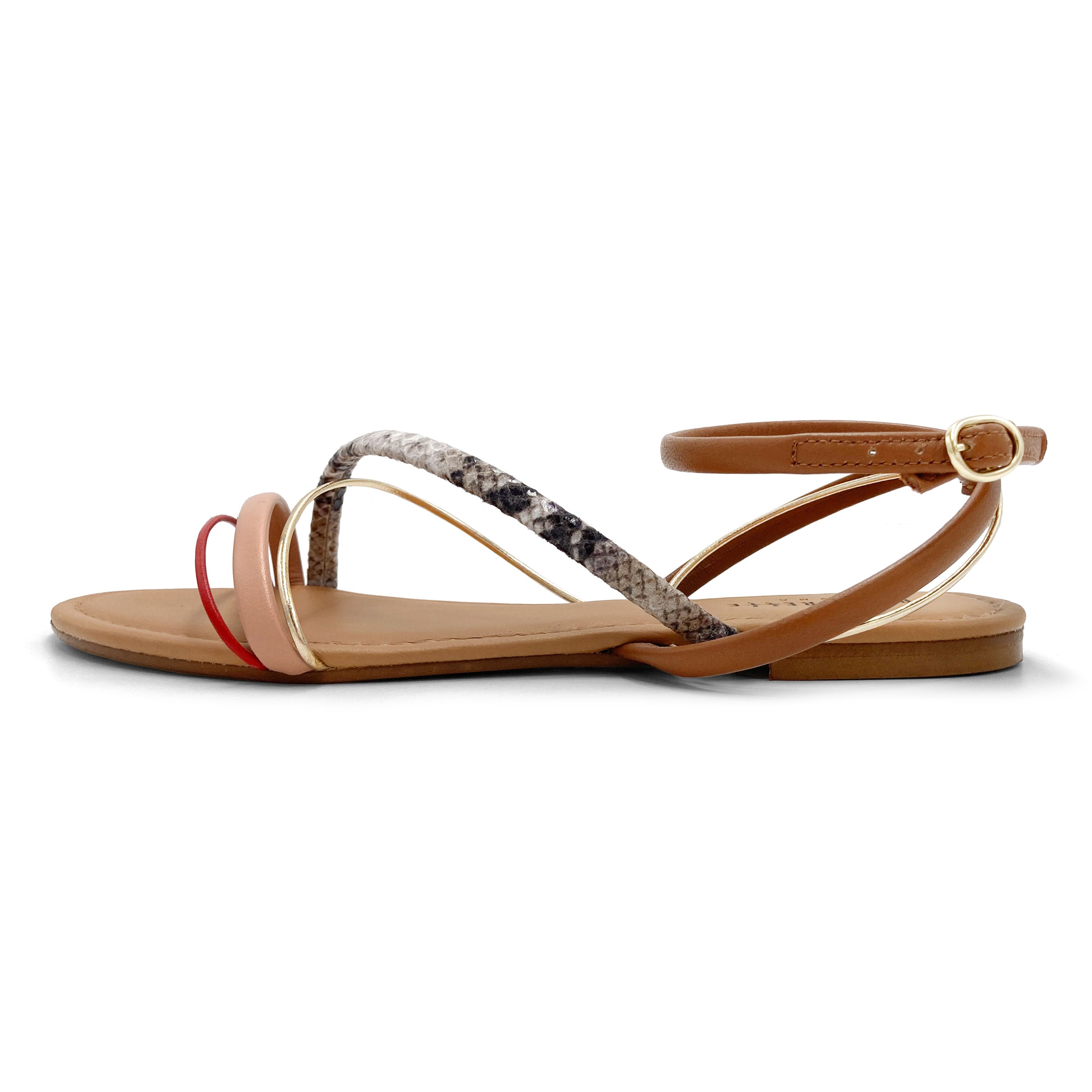 Multicolor woven leather women's sandals