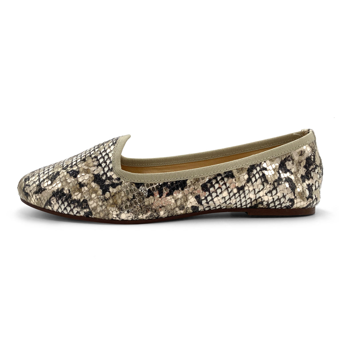 Slippers mujer en piel animal print efecto pitón