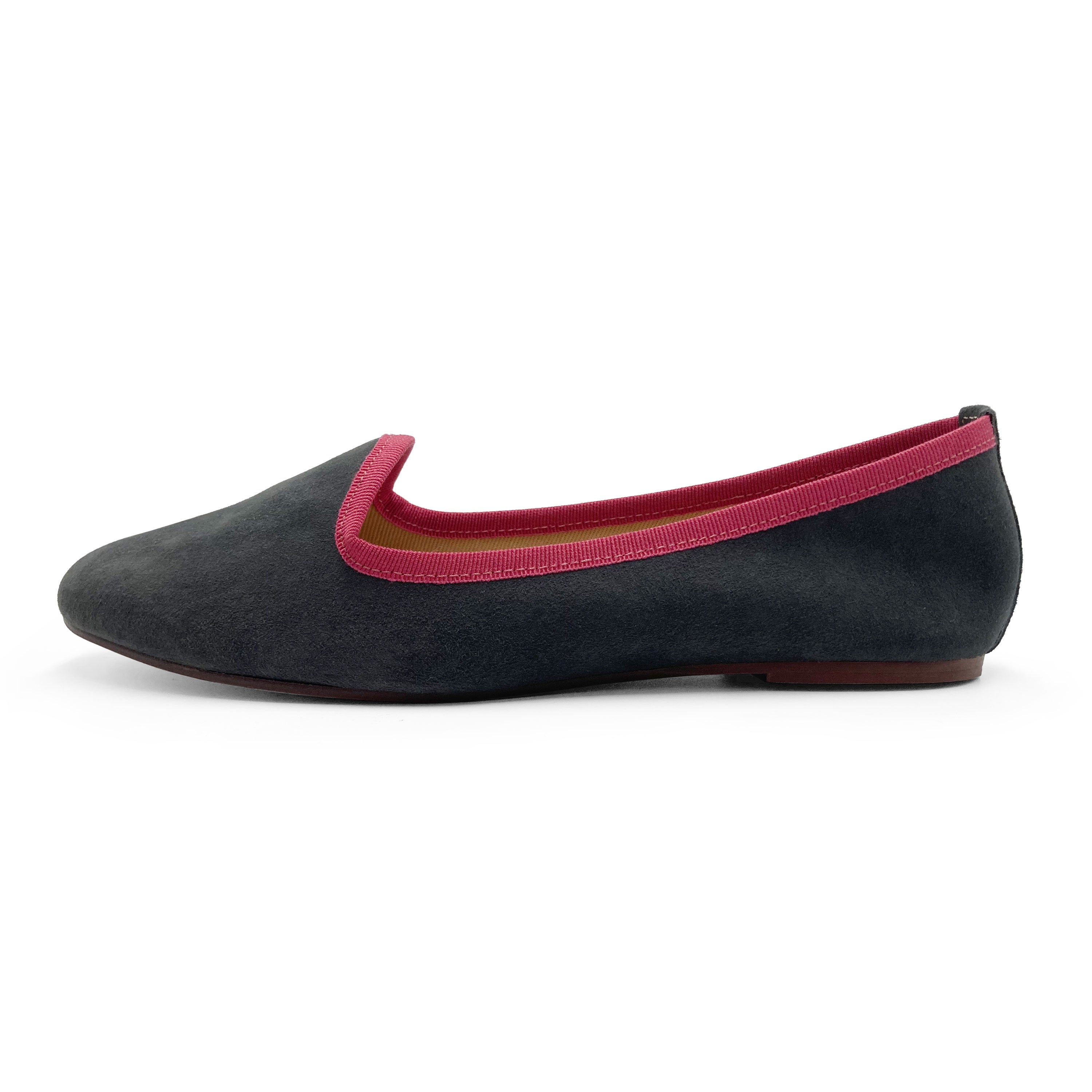 Damenslippers aus rauchgrauem Wildleder