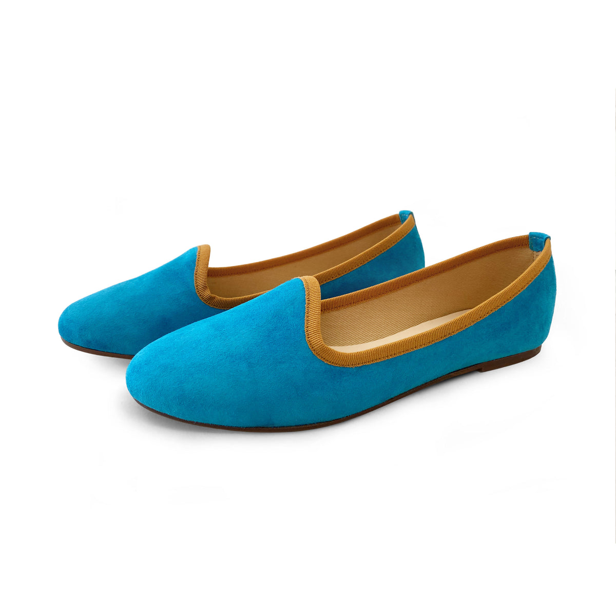 Light blue suede loafers 
